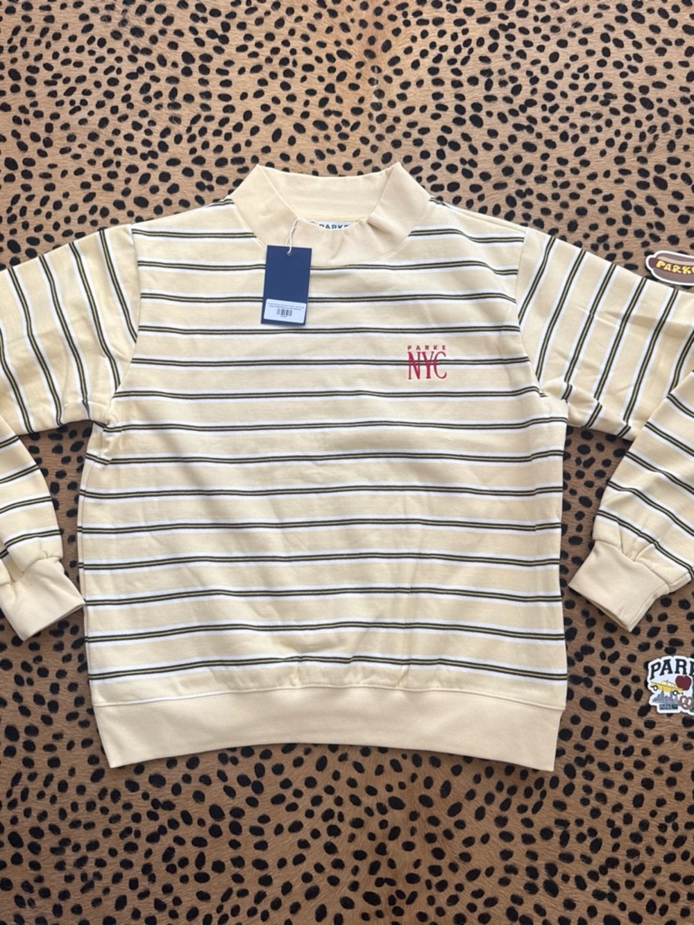 PARKE NYC Exclusive Mockneck Yellow Stripe